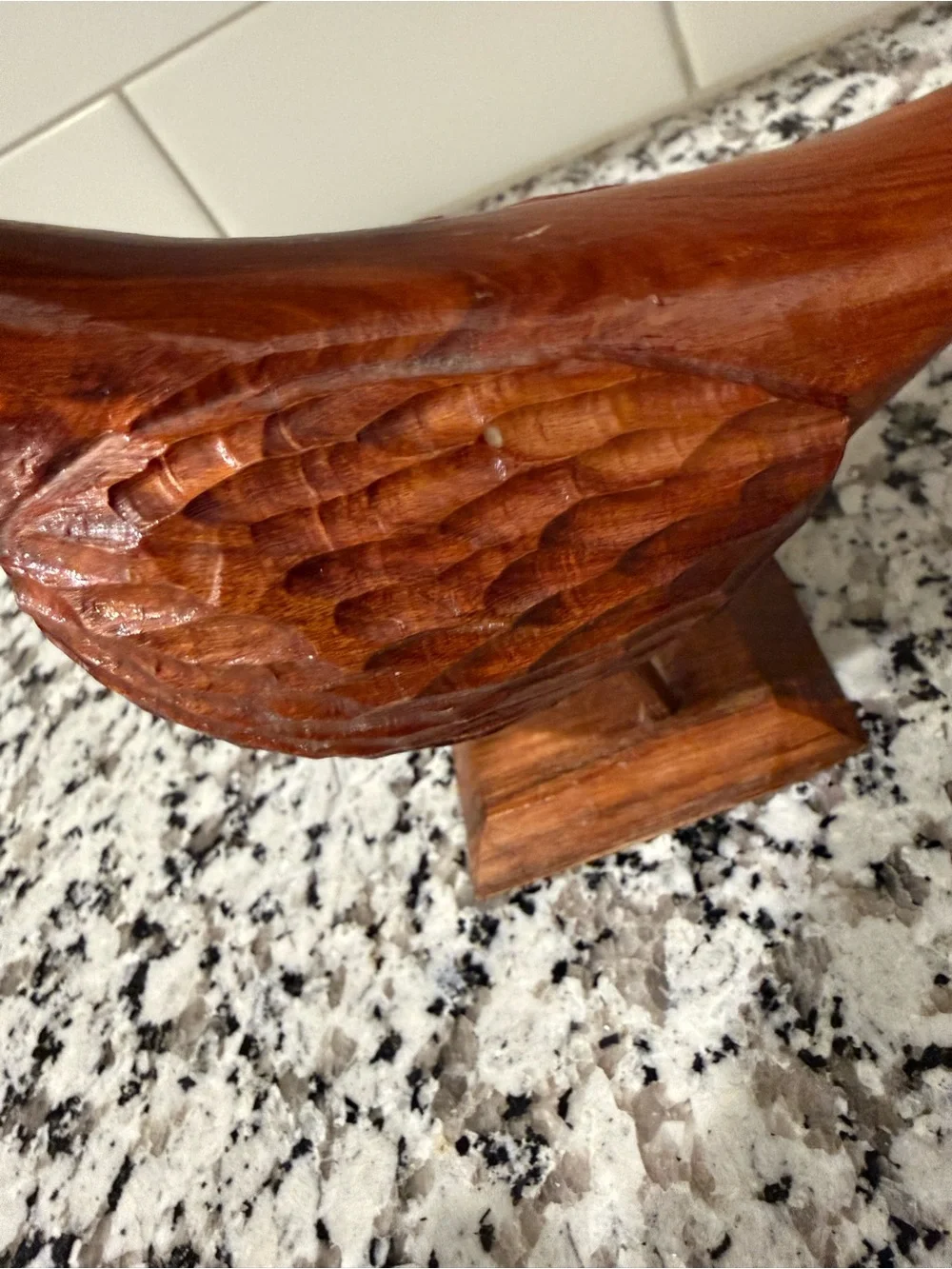 Hand-Carved Wooden Bird Décor - Brown